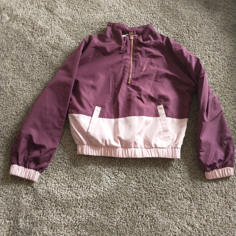 Justice size 8 lightweight half zip up jacket / windbreaker